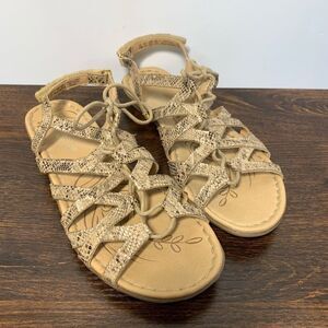 Naturalizer N5 comfort snakeskin print gladiator lace up sandal, size 8 1/2 ￼